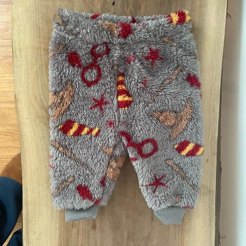 Harry Potter pants baby  fleece grey gryffindor 0-3 month sleep pants